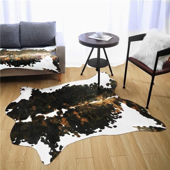 Faux Cowhide Rug 3.6x2.3 Feet, Premium Durable Cow Print Rugs for Living Room - Picture 5 of 5